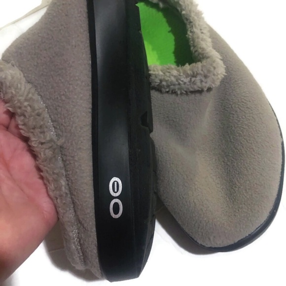 Oofos Oocoozie Mule Men\'s Comfort Recovery Slip On Shoes Gray  Sherpa Sz 11 main image 9